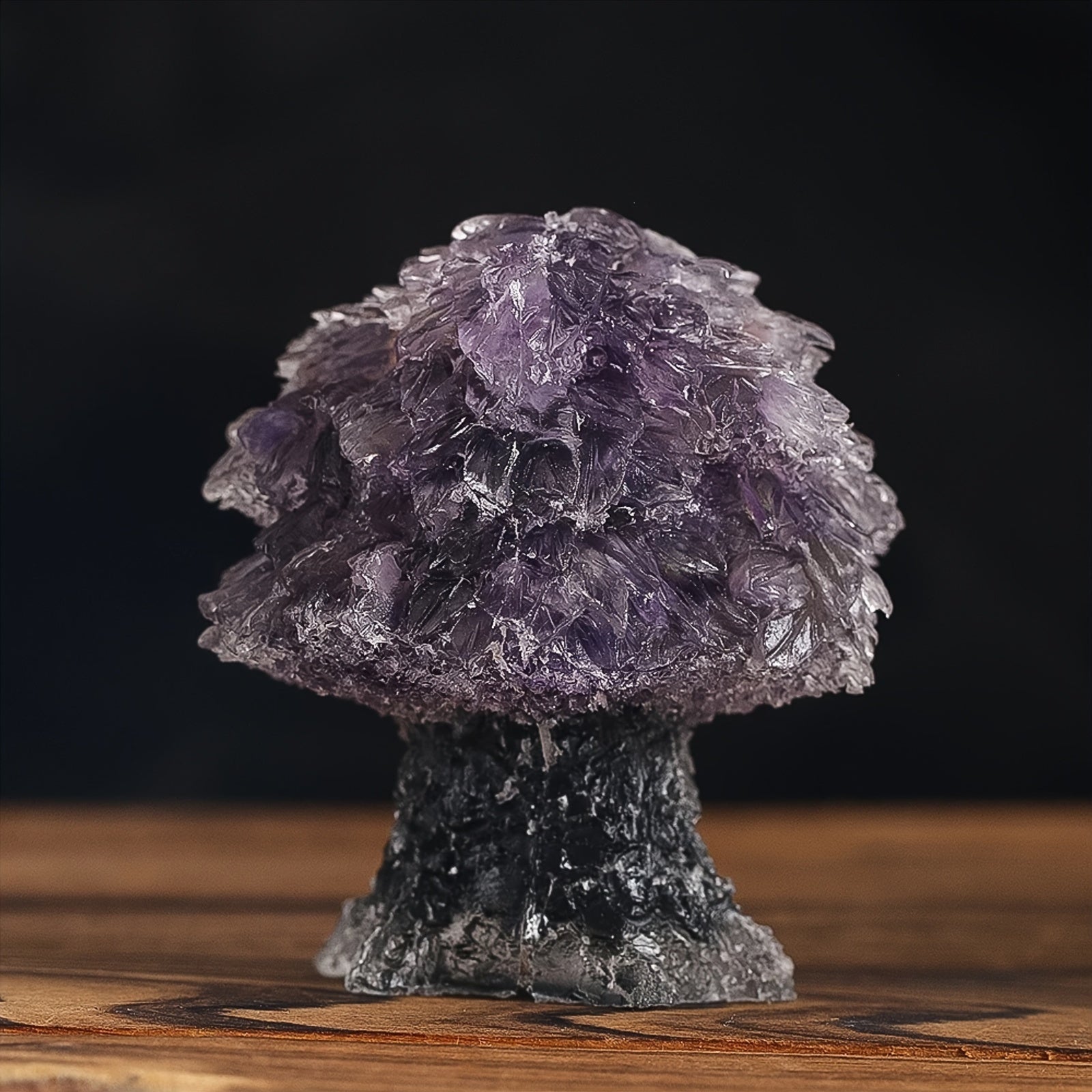 Amethyst Kristalli Pul Dara va Omad uchun Fluorit Asosli Uy Dekori