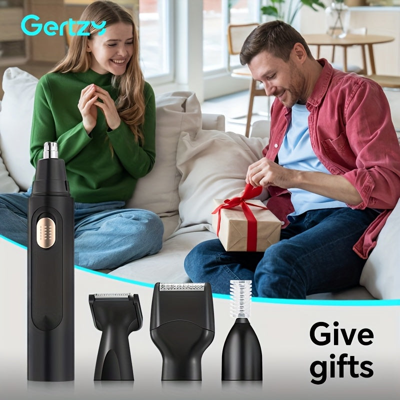 Set de belleza profesional 4 en 1: recortadora de nariz, orejas, vello facial, barba y cejas, recargable por USB