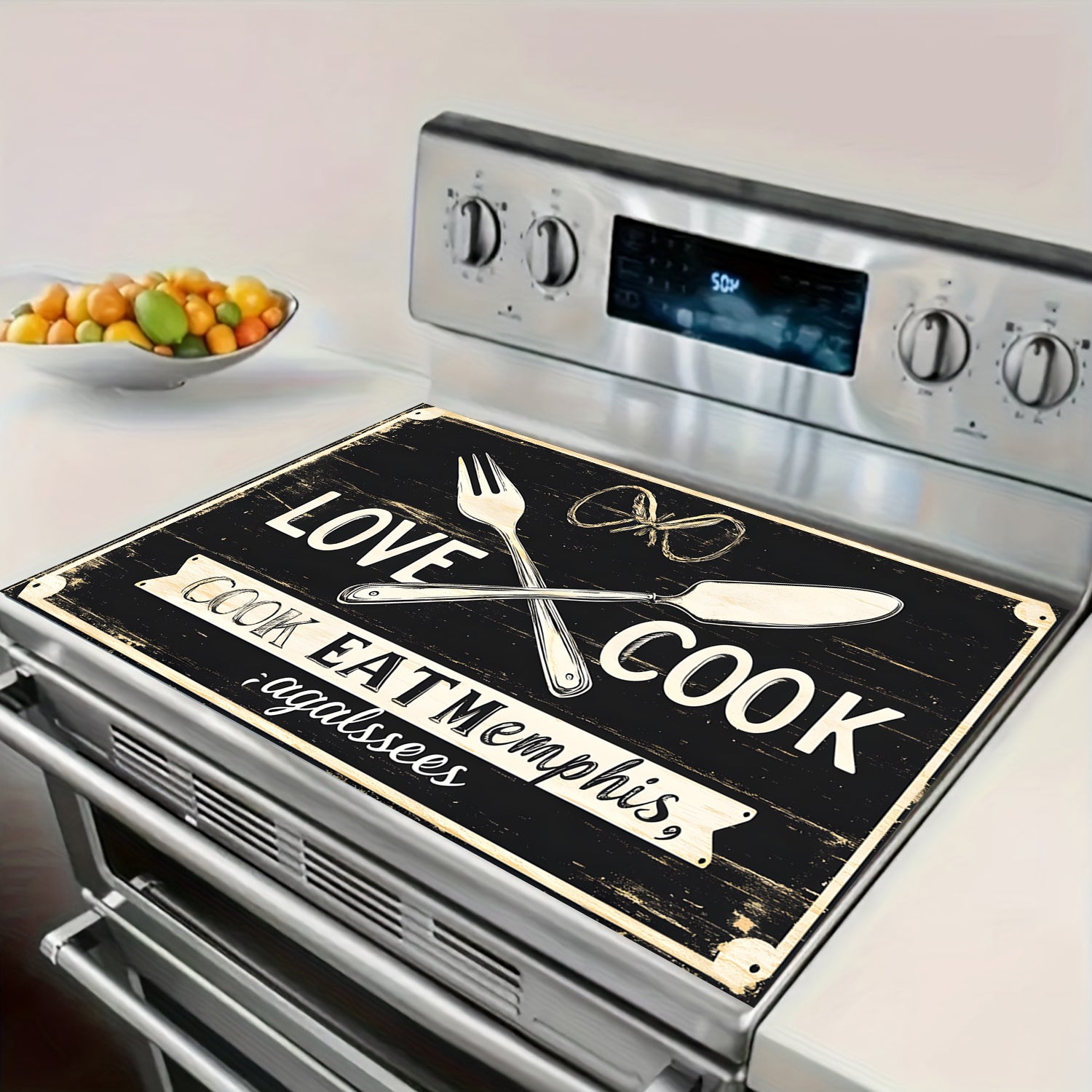 2D Flat Rubber Cooktop Protection Pad Non-Slip Scratch-Resistant for Stove Ovens