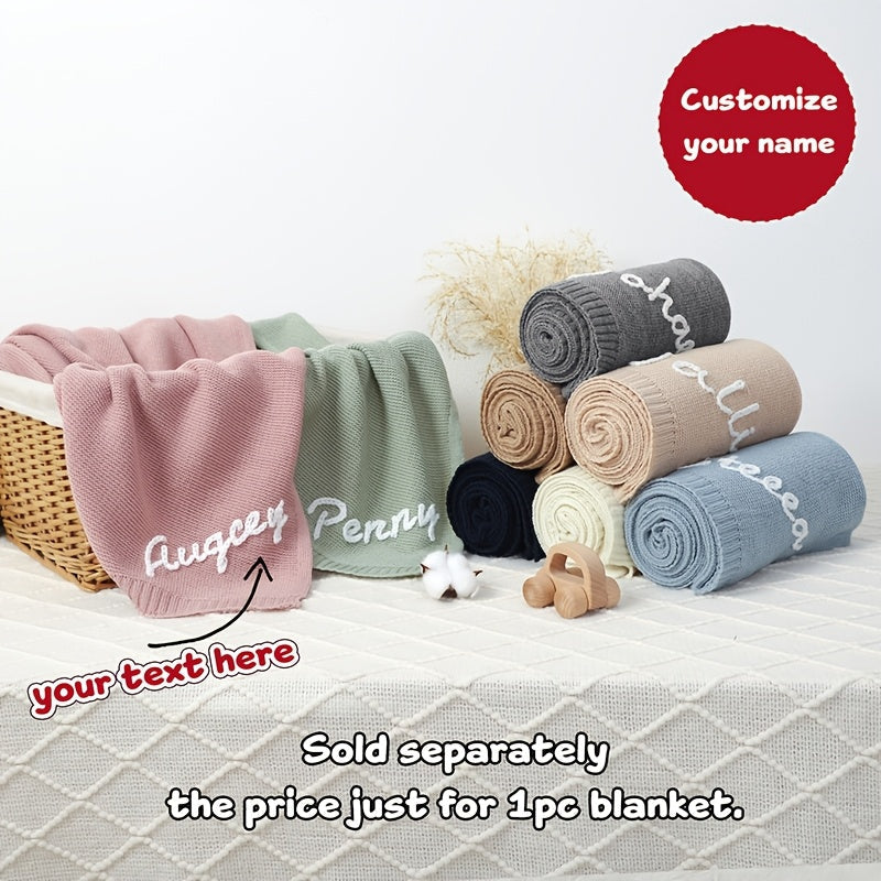 Personalized Name Blanket Soft Acrylic Knit 100x80cm Cozy Gift for All Seasons