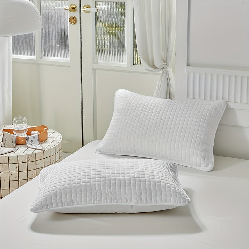 Geometric Pattern Bamboo Fiber Pillow Protector Cover with Envelope Closure Machine Washable Oil and Stain Resistant