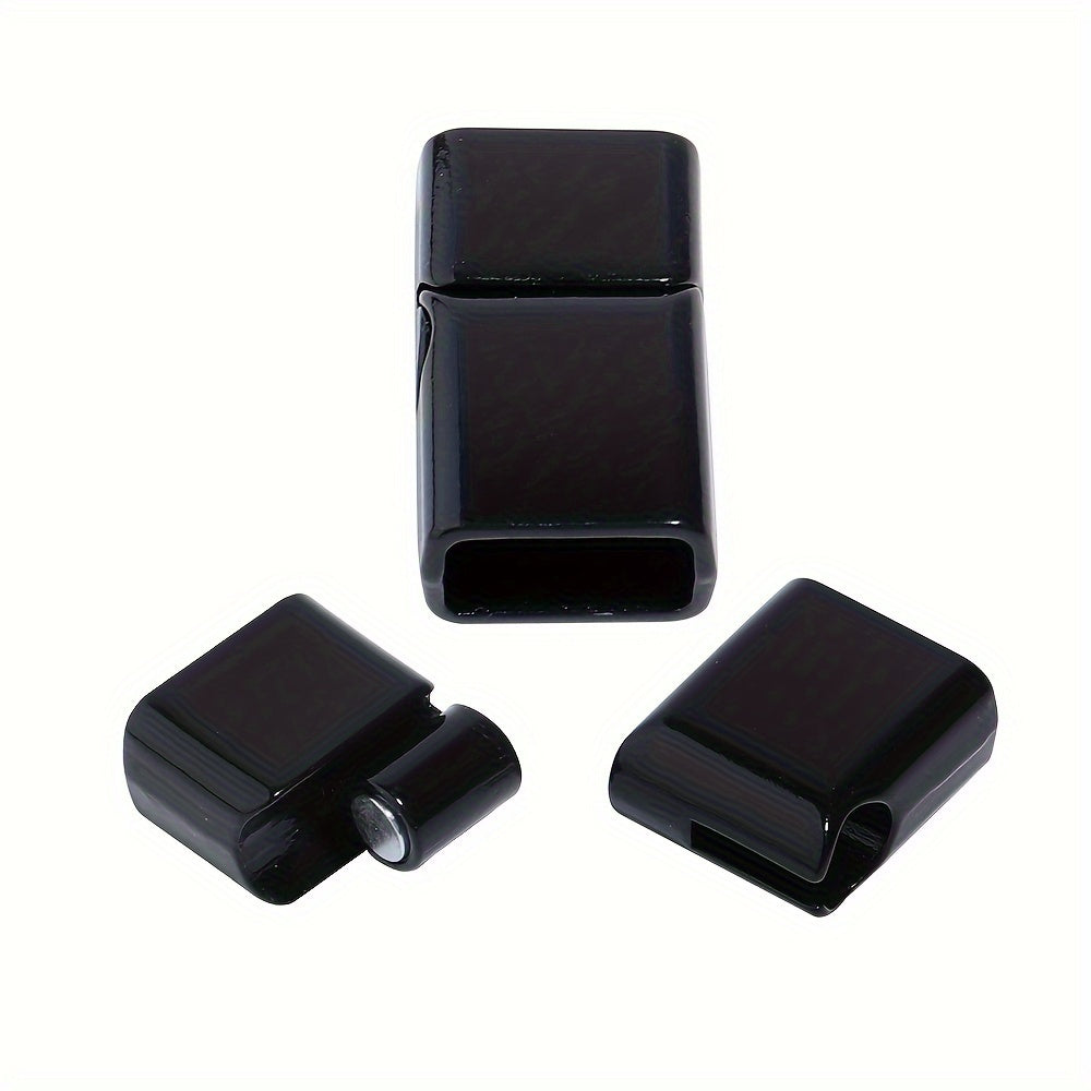 Magnetic Buckle Set 5 Pieces for Leather Rope Jewelry Findings Flat Rectangular Rounded Corners