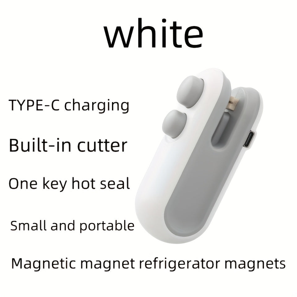 Mini Food Sealer Bag Sealer USB Rechargeable Compact Food Saver for Snacks