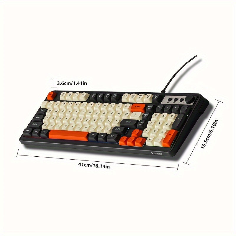 Gaming Keyboard with Rainbow Backlighting and Ergonomic Design for Office and Gaming Use