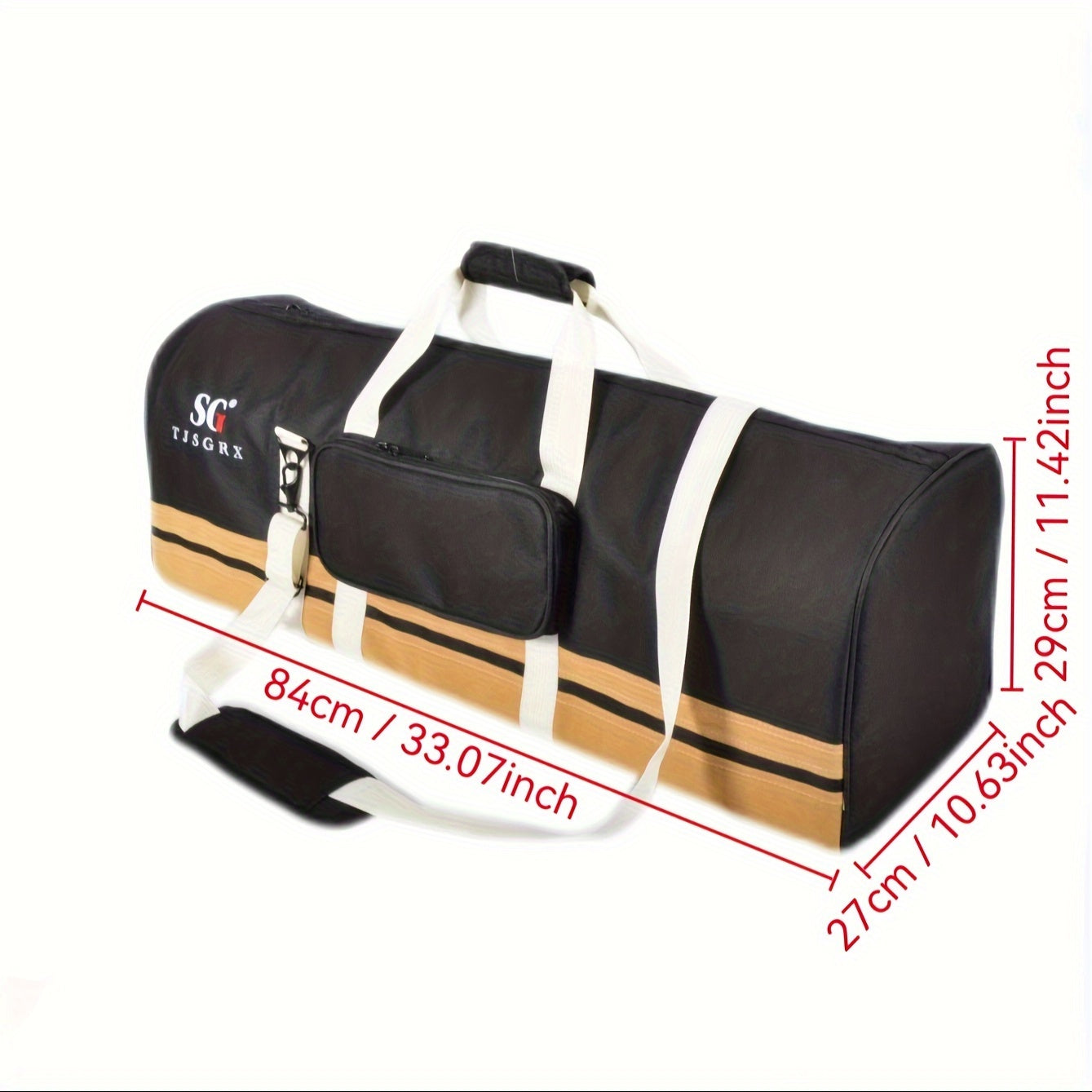 SGTJSGRX Mustahkam Baraban Uskunalari Sumkasi - Keng 600D Oksford Matosi Taffeta Qoplama va Marvarid To'ldirish bilan, Portativ Simbal va Stend Saqlash Sumkasi, IVORY/KO'K/QORA rangda