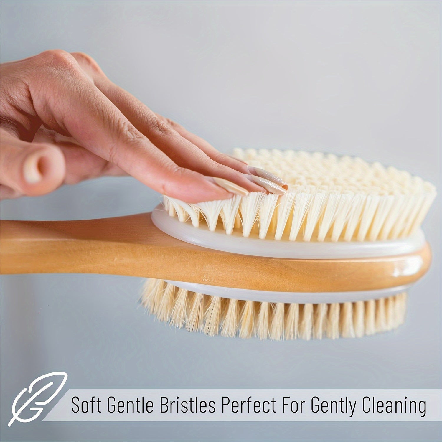 Long-Handled Dual-Sided Shower Brush for Deep Cleaning and Exfoliating