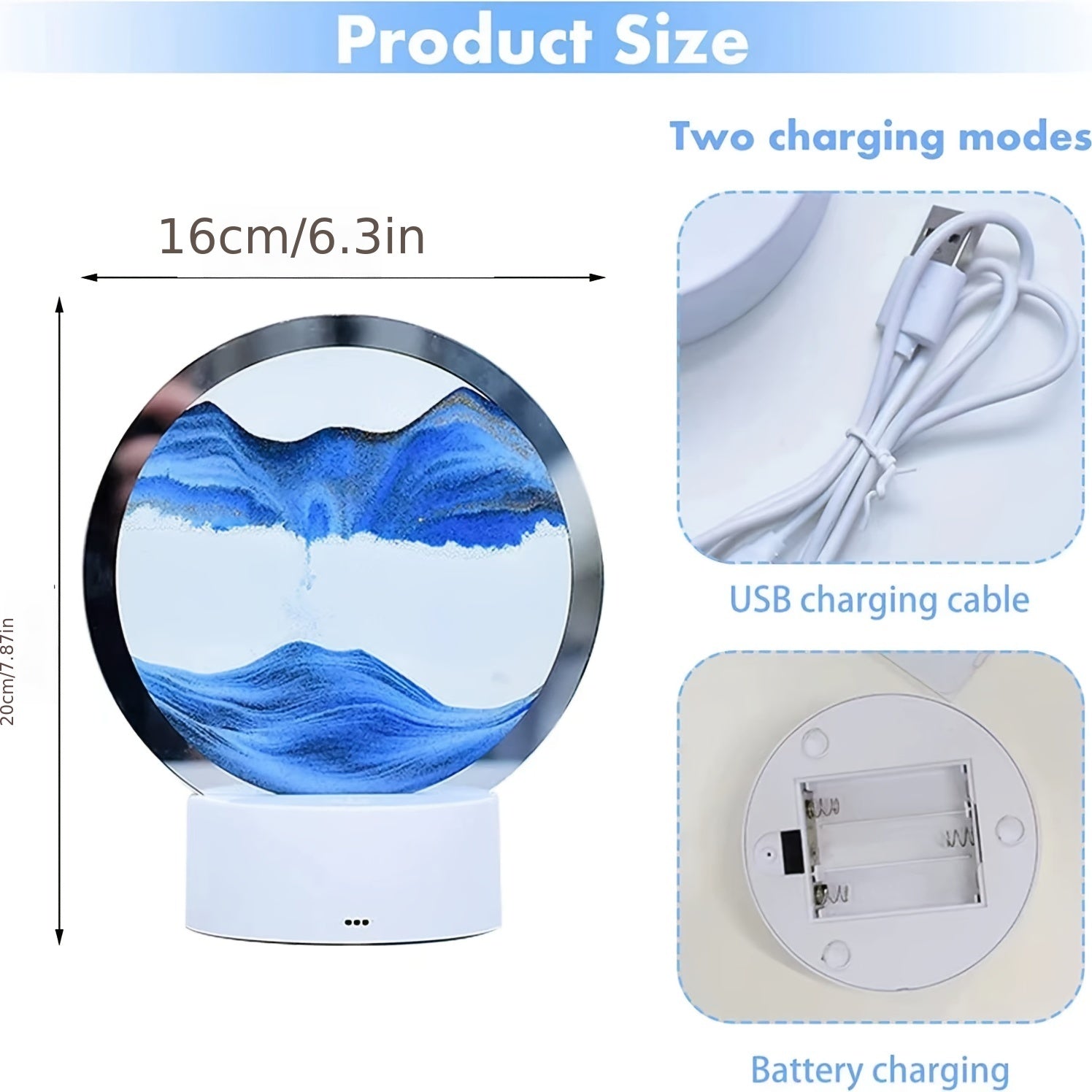 3D Quicksand Desk Lamp Dimmable LED Night Light Creative Home Decor Gift for Friends