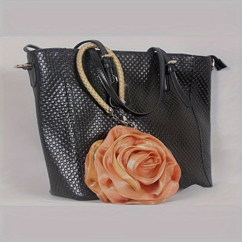 Silk Three-Dimensional Flower Handbag for Evening Dresses and Parties