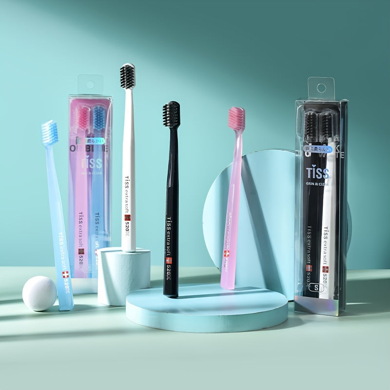 2 ta paket yumshoq tish cho'tkasi, kattalar uchun, yumshoq cho'tka sochlari, chuqur tozalash og'iz parvarishi