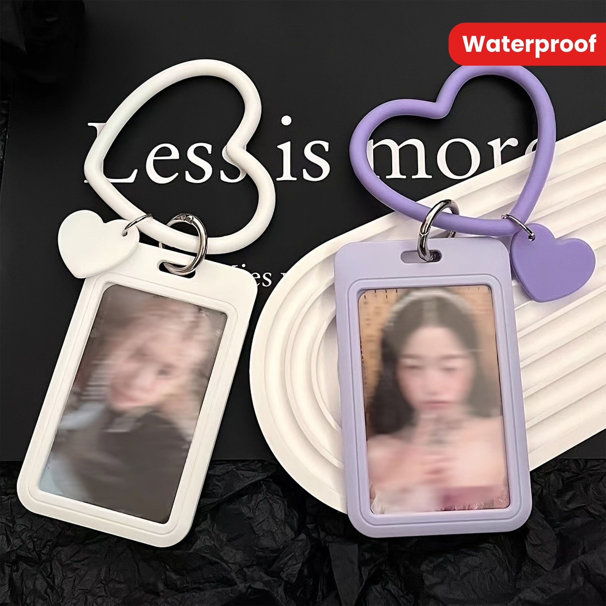 Waterproof Card Holder with Keychain for Credit Cards IDs and Photocards