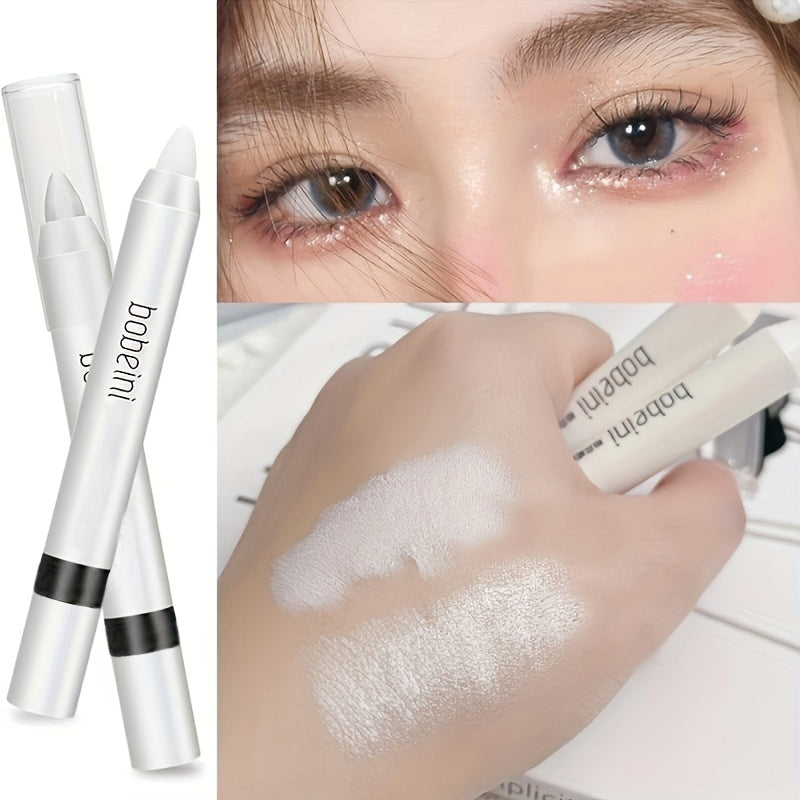 Women Pearl White Glitter Eye Highlighter Pen Brightener Stick