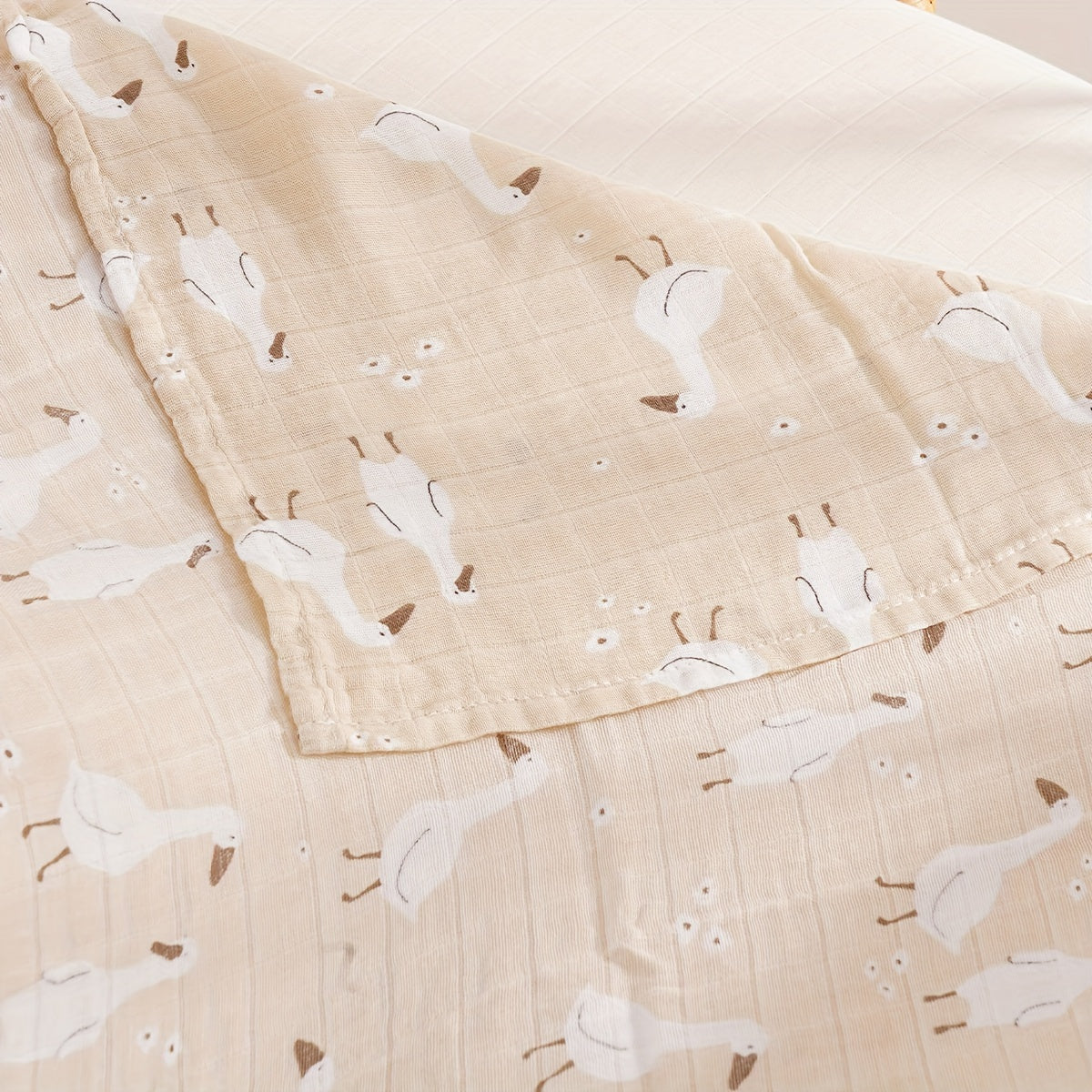 2-Layer Bamboo Cotton Muslin Blanket for Baby Home and Travel