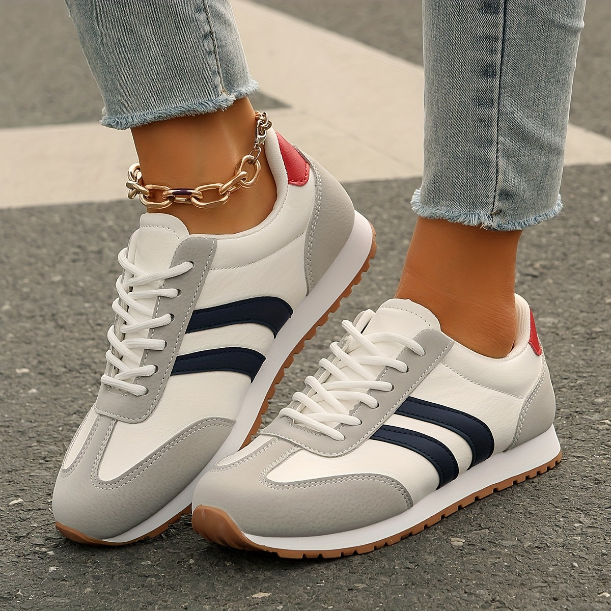 Women’s Breathable Canvas Casual Sneakers Low Top Lace-Up Walking Shoes