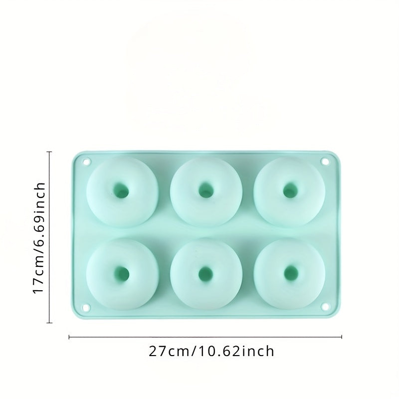 6-Cavity Round Silicone Donut Mold Oven Safe Baking Tool for New Year Treats