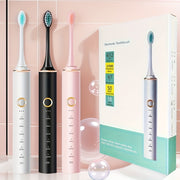 Cepillo de dientes eléctrico para adultos - 6 modos, recargable por USB, 4 cabezales de cepillo