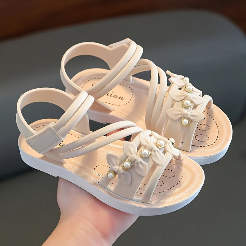 Sandalias de verano para niñas, transpirables, ligeras, de PVC y microfibra, casuales para interior y exterior, tamaño mediano-grande