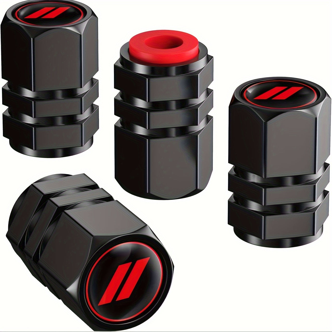 4Pcs Aluminum Alloy Valve Cap Set for Car and Bicycle Tires