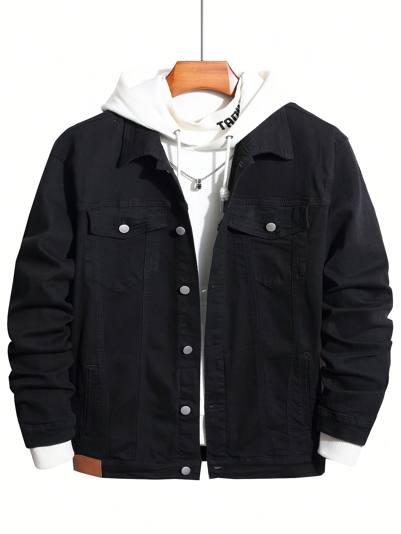 Men's Plus Size Casual Jacket Rayon Blend Stretch Solid Color Pockets