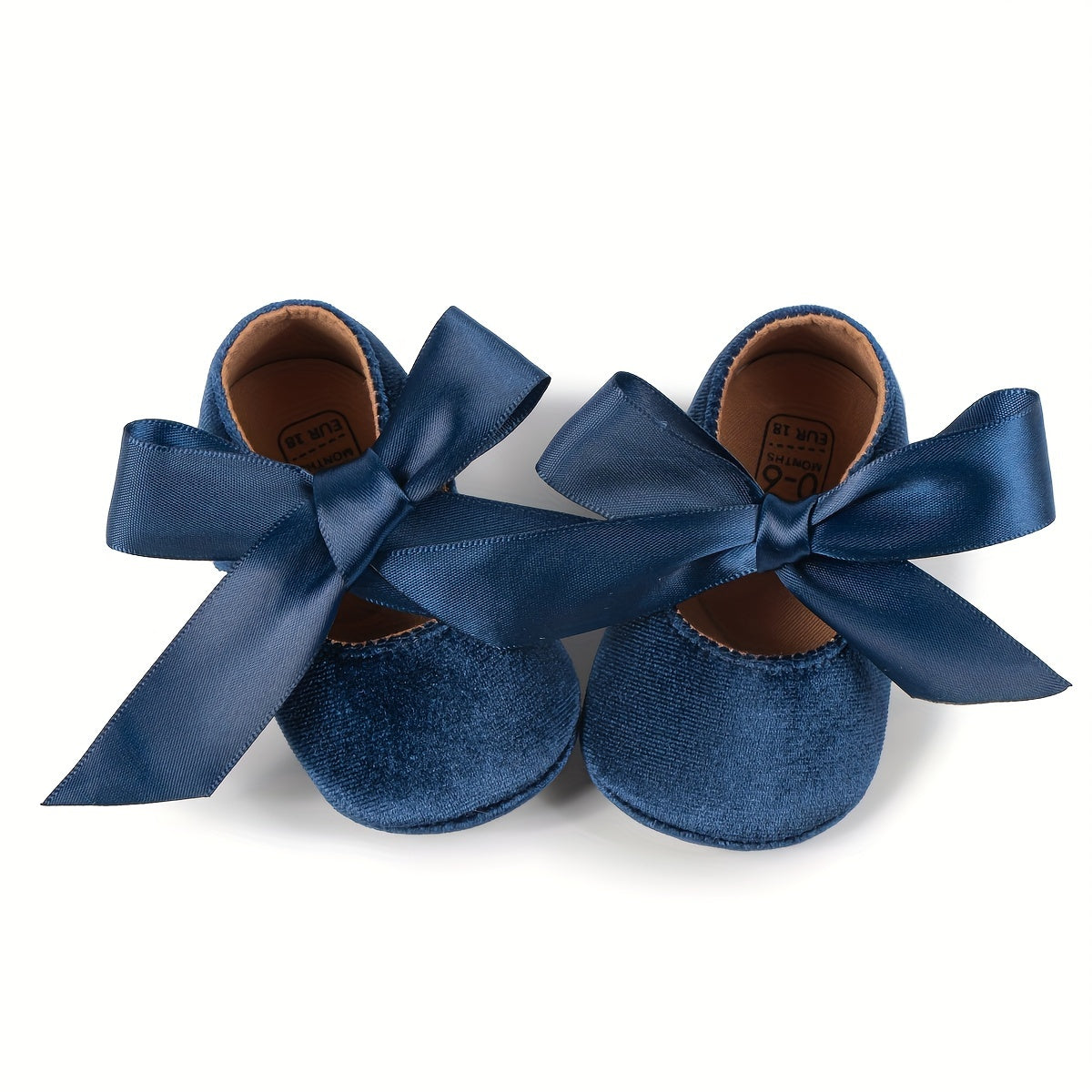 Infant Baby Girls Soft Sole Mary Jane Flats with Bowknot and Rubber Sole