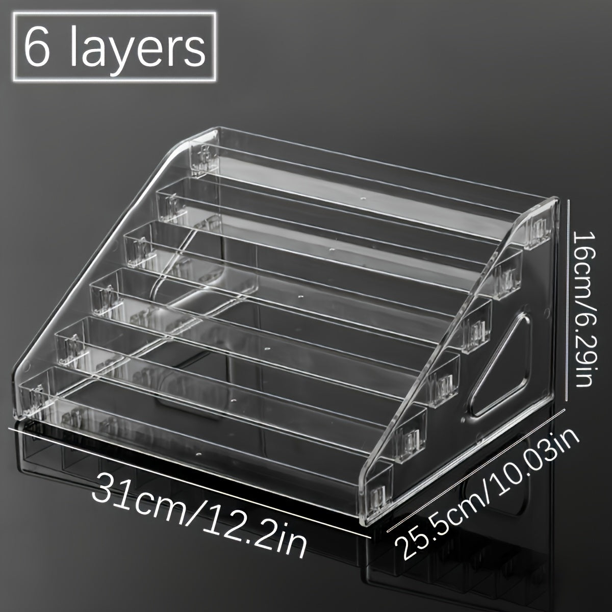 Soporte de exhibición de gafas de acrílico para gafas y cosméticos, estante de almacenamiento en niveles