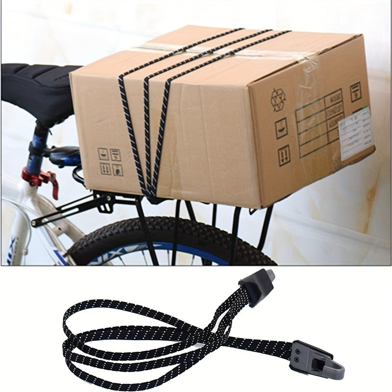Correa de equipaje para bicicleta ajustable de uso pesado, cuerda elástica tipo bungee, negra