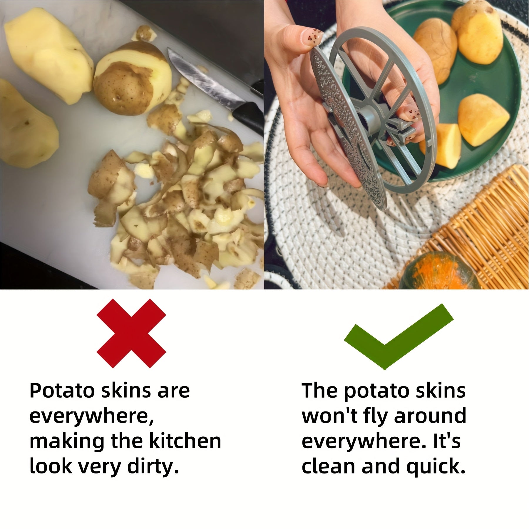 Kitchen Tool for Carrots and Potatoes Food-Grade Plastic Peeler with Quick Skinning