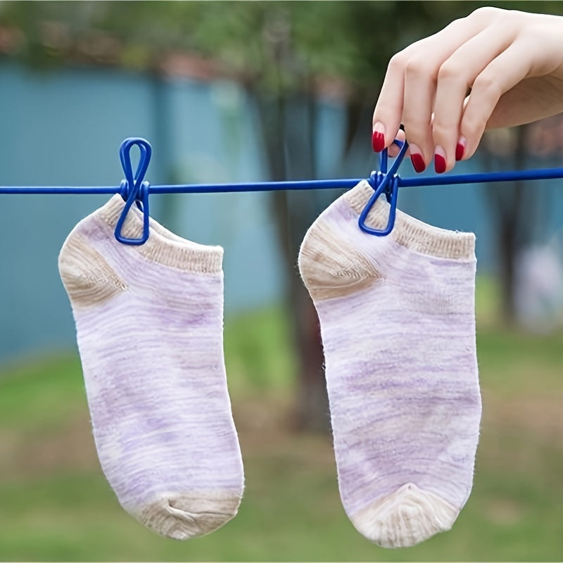 Adjustable Portable Travel Clothesline with 12 Clips Retractable Indoor Outdoor