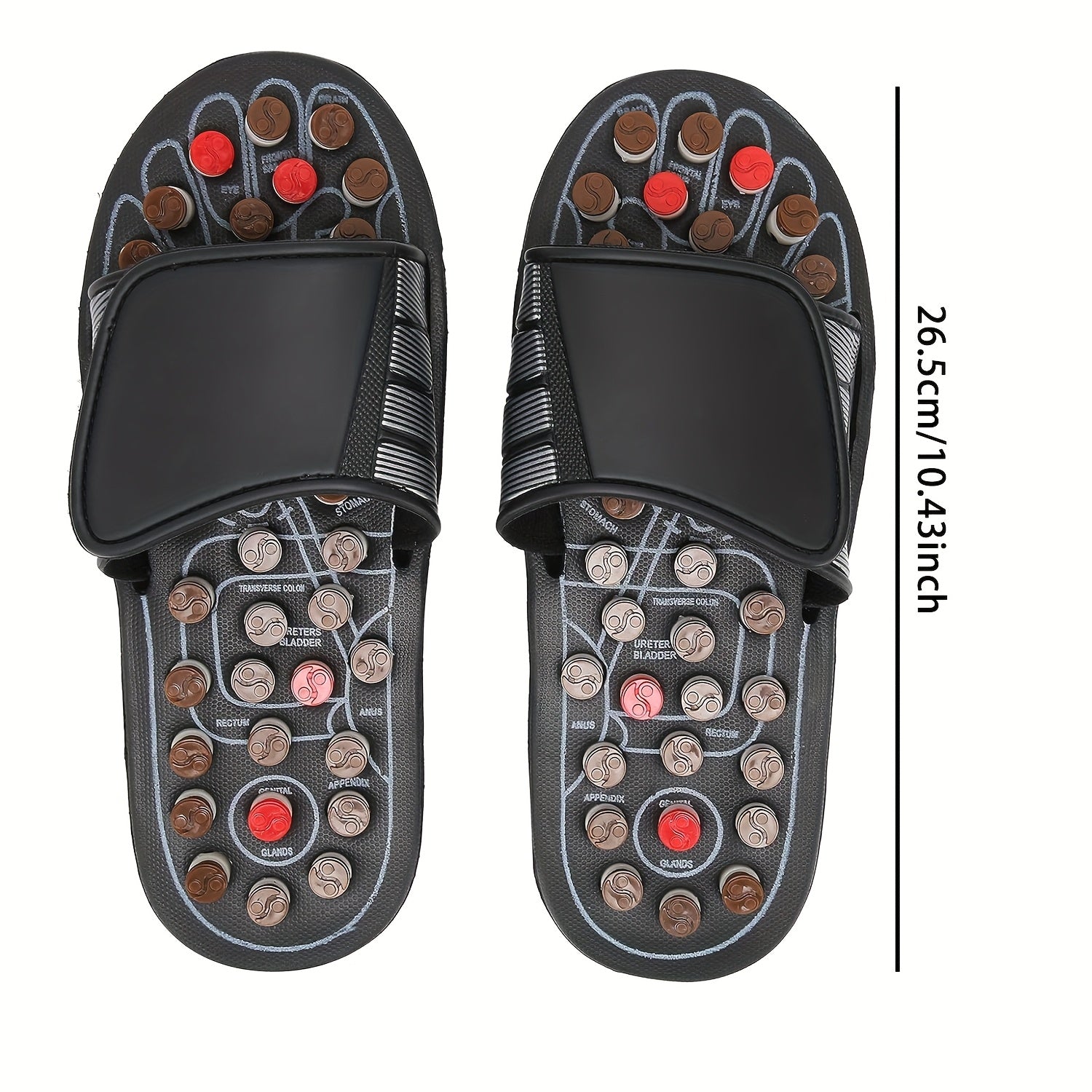 Acupressure Foot Massage Slippers Reflexology Sandals Adjustable Strap for Sore Feet and Sleep Improvement