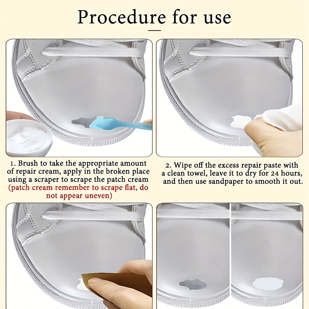 White Shoe Repair Kit for Shoes and Bags, Color Restorer, Scratch Fix