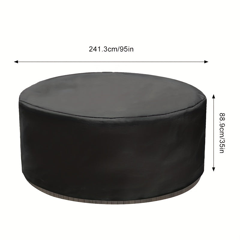 Black Outdoor Pool Cover for Circular Bathtubs Deck Railings and Patio Furniture Durable Polyester