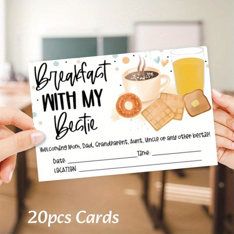 20 Invites for Breakfast with Best Friend at Preschool Mother's Day Out Party