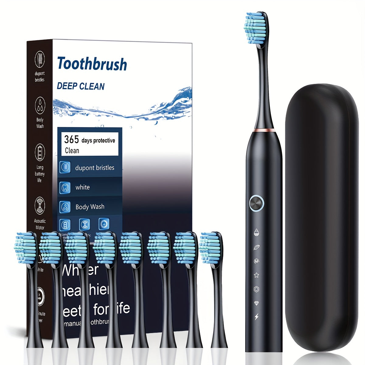 Electric Toothbrush for Adults USB Rechargeable Deep Clean Soft Bristles Couples Automatic Cleaning