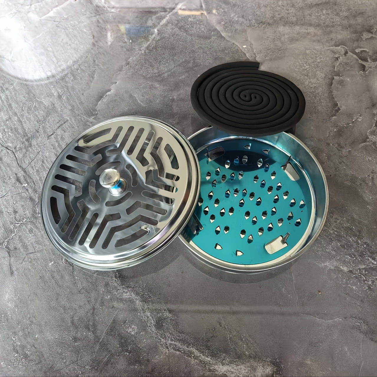 Stainless Steel Mosquito Coil Burner Portable Windproof Indoor Outdoor