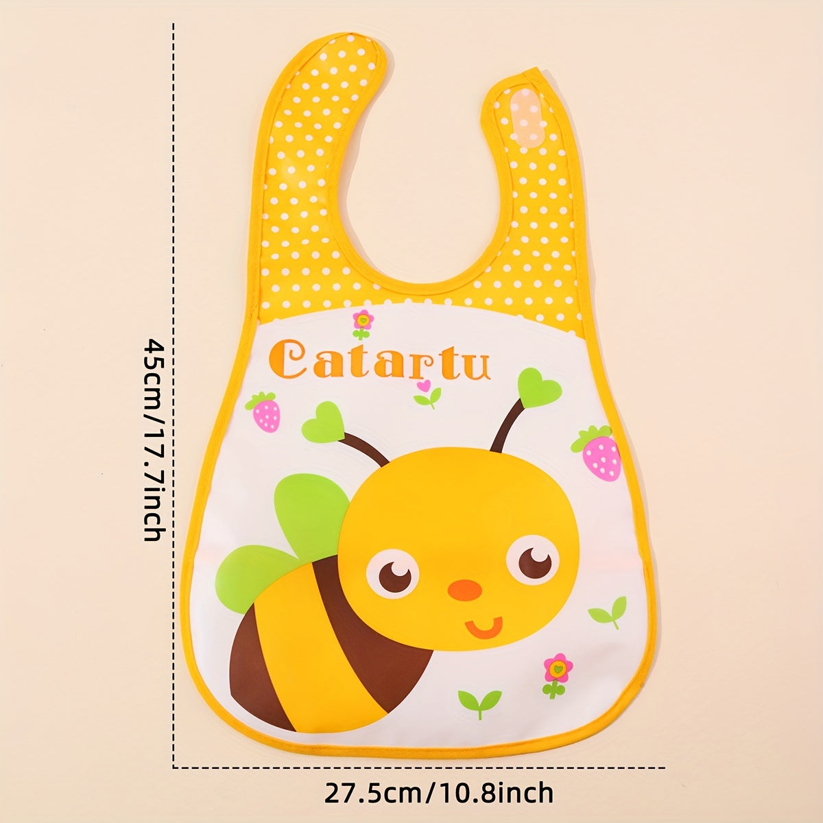 Baby Bibs Set for Children Up to 6 Years Water-Resistant Cartoon Design Polyester Easy to Clean