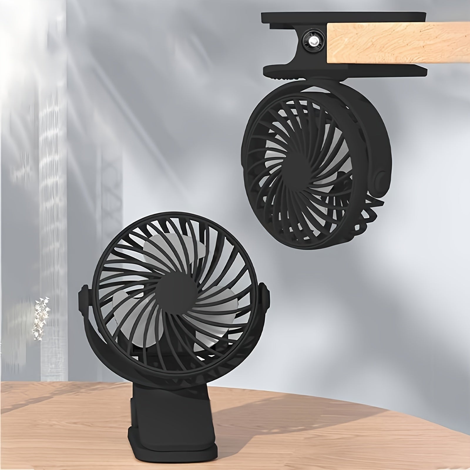Mini USB Rechargeable Battery-Powered Mini Fan with Adjustable Angle Quiet Lightweight for Desk Handheld Summer Use