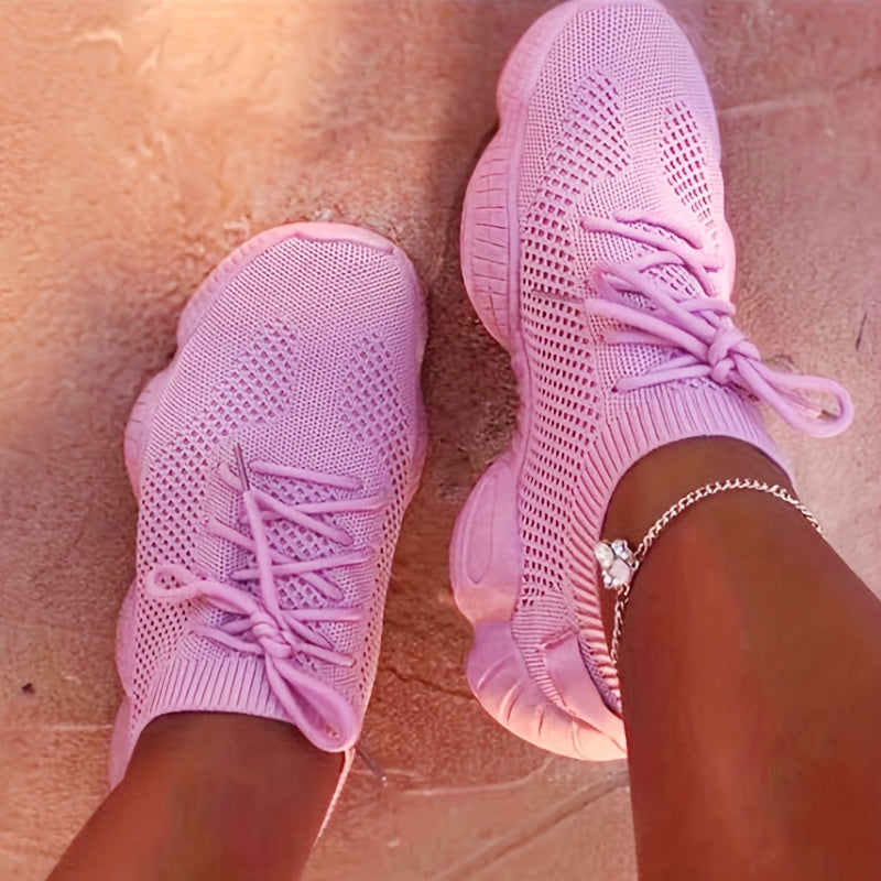 Plus Size White Casual Sneakers Women Mesh Lightweight Running Shoes