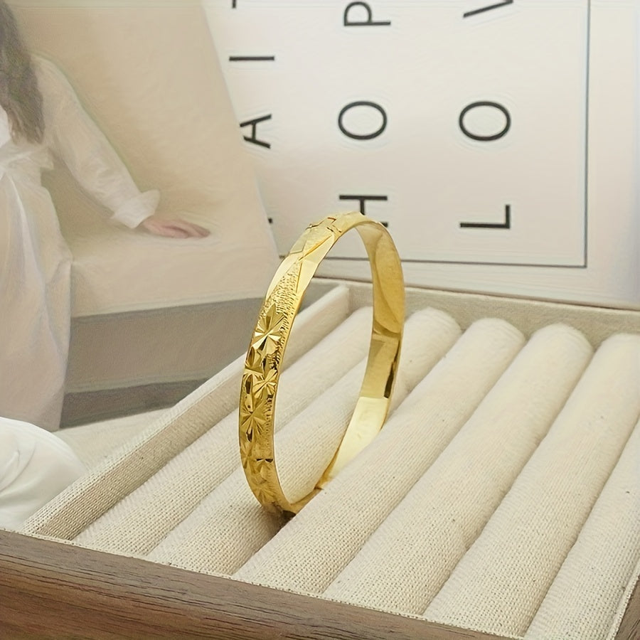 Women’s Boho Gold Plated Copper Bracelet Set 8mm Adjustable Bangles for Daily and Party Wear