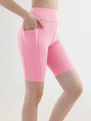 High Waist Cropped Leggings with Side Pockets for Summer Casual Stretchy