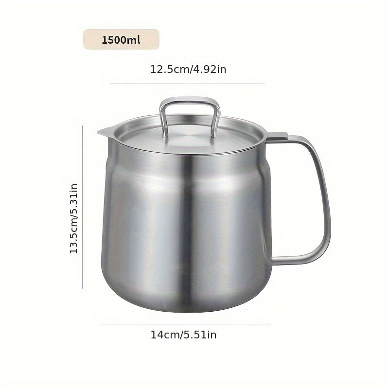 Stainless Steel Oil Filter Pot with Frying Basket and Strainer for Kitchen