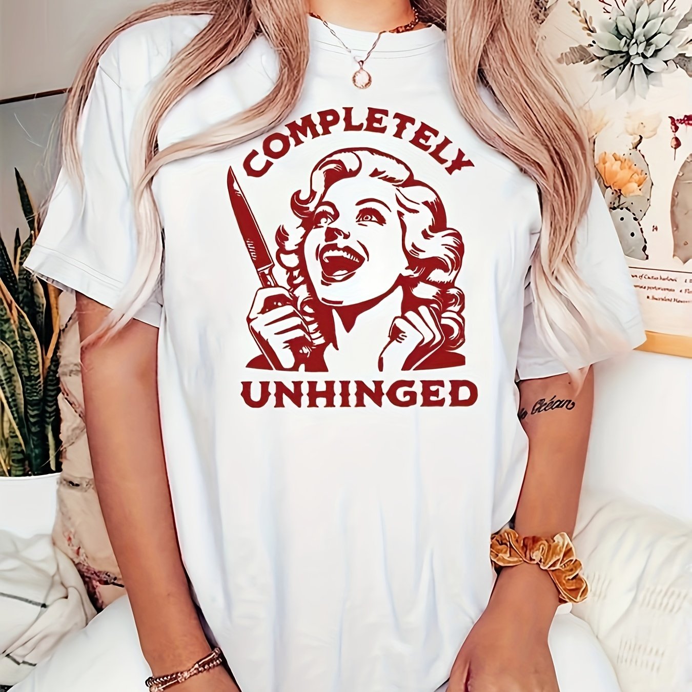 Plus Size Women's Casual T-Shirt Short Sleeve Knit Polyester Autumn Fashion