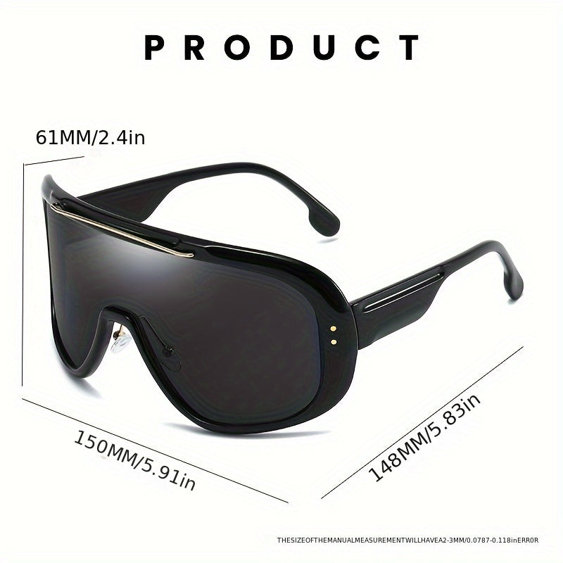 Gafas deportivas de gran montura para hombre con una sola lente, a prueba de viento y polvo, para ciclismo al aire libre, moda y protección ocular