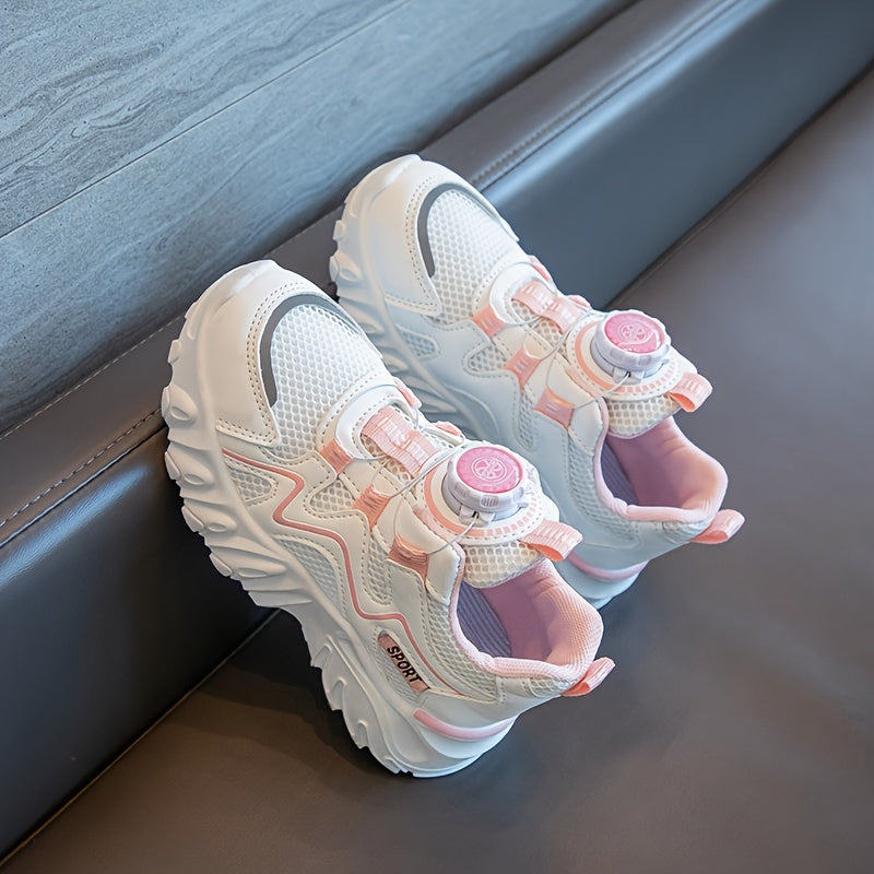 Unisex Breathable Mesh Casual Sneakers for Men and Women White Pink Black Low Top Round Toe Durable Athletic Shoes