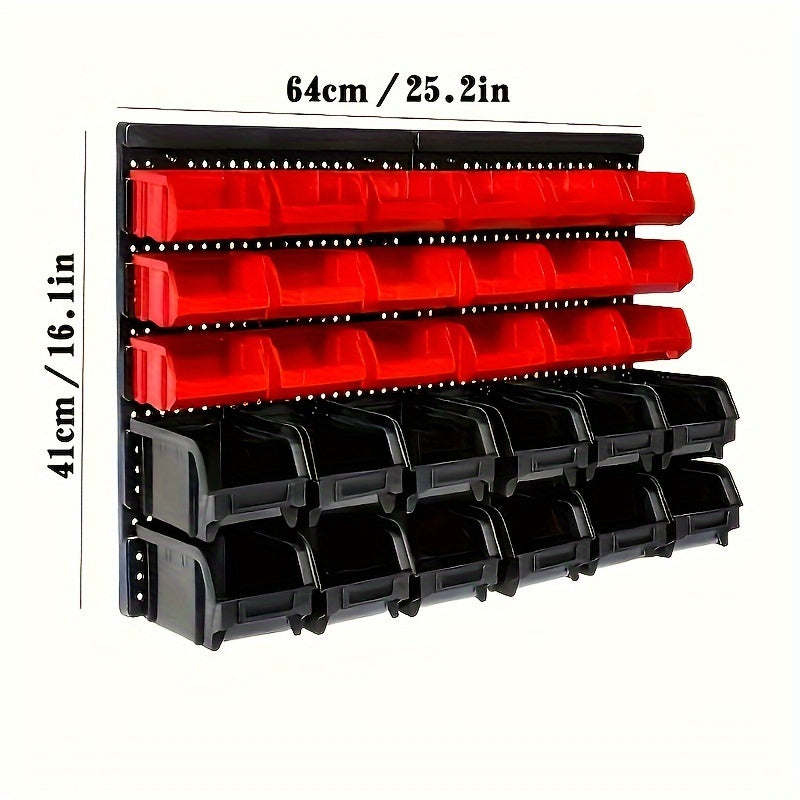 30pcs Wall Mount Garage Tool Organizer Storage Box for Sockets and Hardware