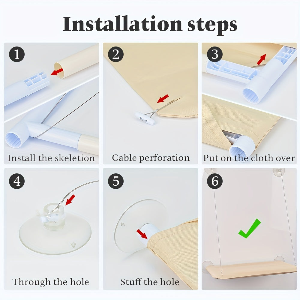 Cat Window Hammock Bed Polyester Detachable for Cats