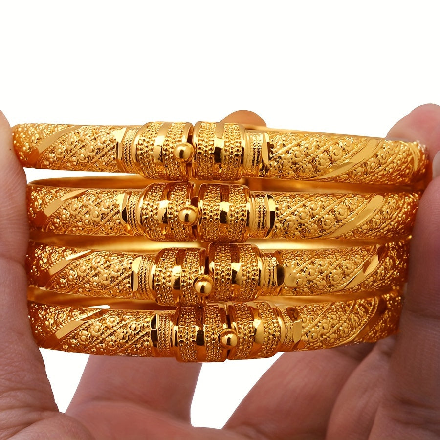 Elegant Open Gold Bracelet for Brides Middle Eastern Jewelry Ethnic Style