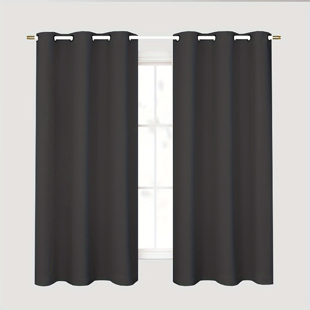 Gray Blackout Curtains for Bedroom Living Room Thermal Insulation Noise Reduction 1PC