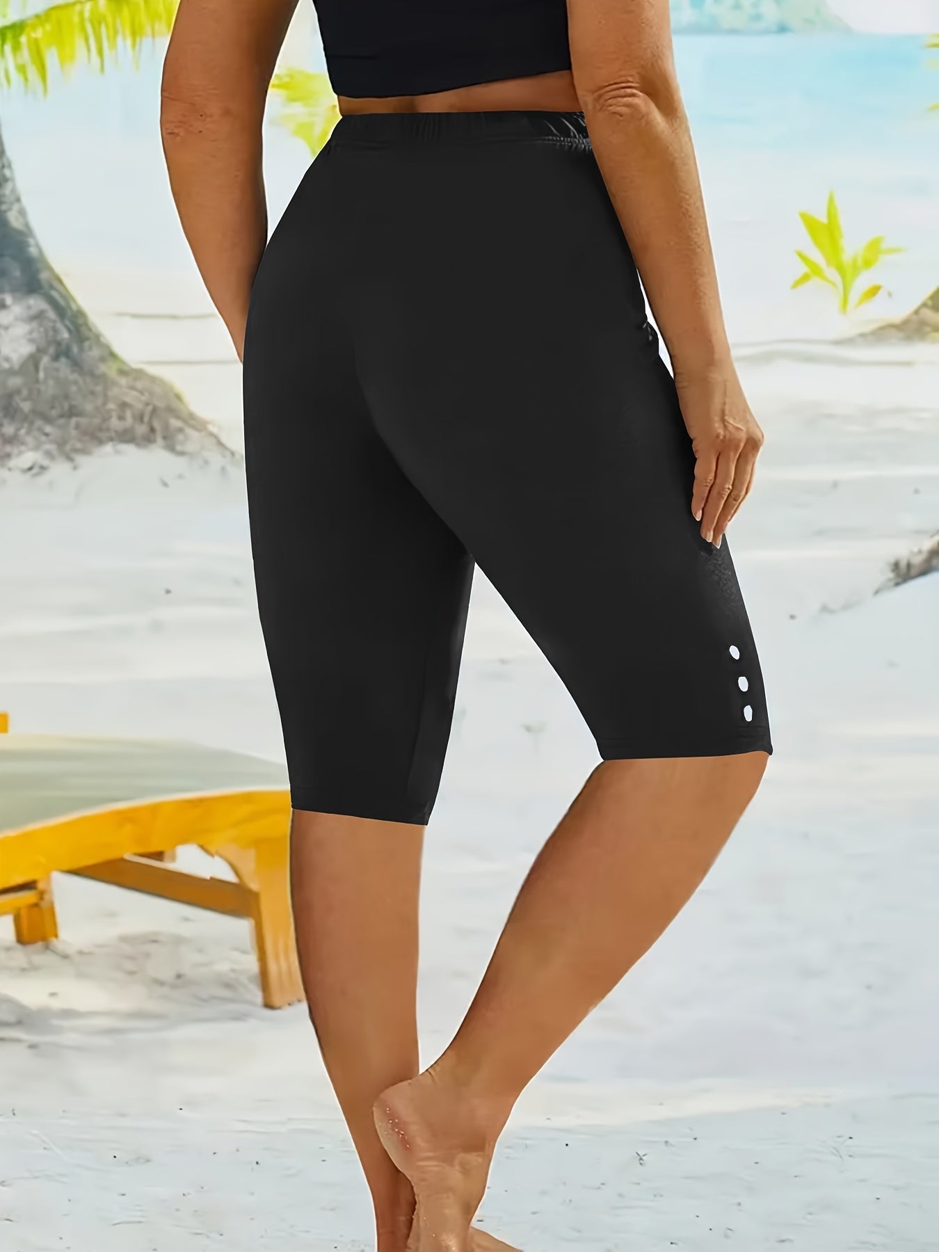 Women's Casual Sports Leggings Shorts 3-Pack, Stretchy, Breathable, Comfortable