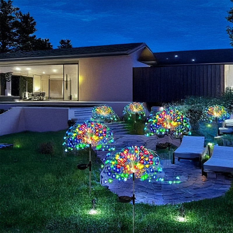 420 LED Solar Firework Garden Lights with 8 Modes Waterproof IP65 Outdoor Decor