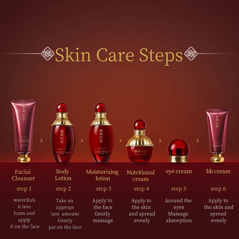 Set de cuidado de la piel coreano de 7 piezas para todo tipo de piel, hidratante, regalo para mamá o novia