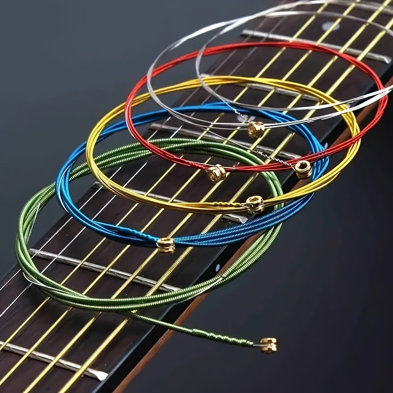 6 Pack Rainbow Guitar Strings for Acoustic and Classic Guitars